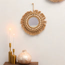 hand woven decorative round wall mirrors for home