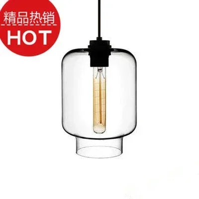 Modern transparent glass pendant chandelier with elegant design - vue 25 sur 28