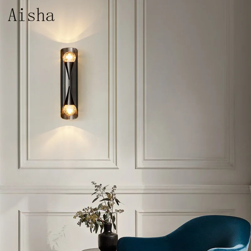 Retro gold copper wall light for an elegant interior