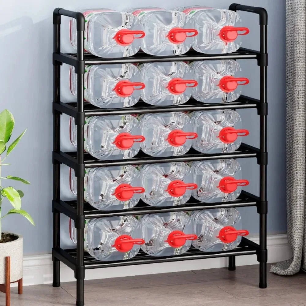 trendy space-saving 5-tier metal shoe rack - vue 4 sur 16
