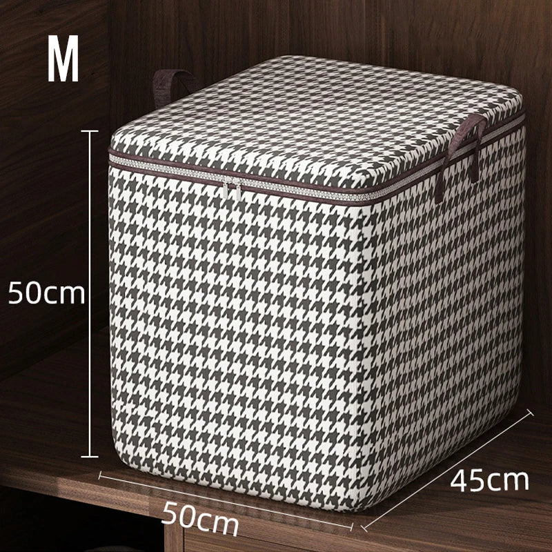 large capacity folding clothes storage bag with handle - vue 9 sur 10