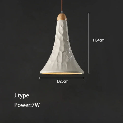Wabi-sabi cement and travertine pendant light for interior decoration - vue 14 sur 14
