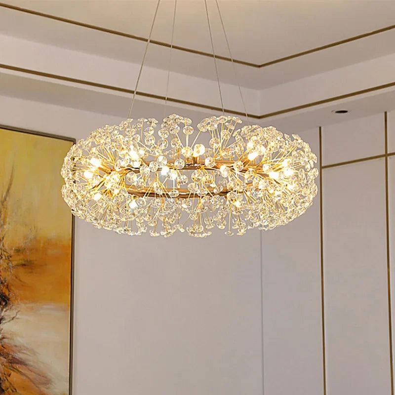 Modern decorative crystal LED chandelier luxury 2024 - vue 3 sur 12