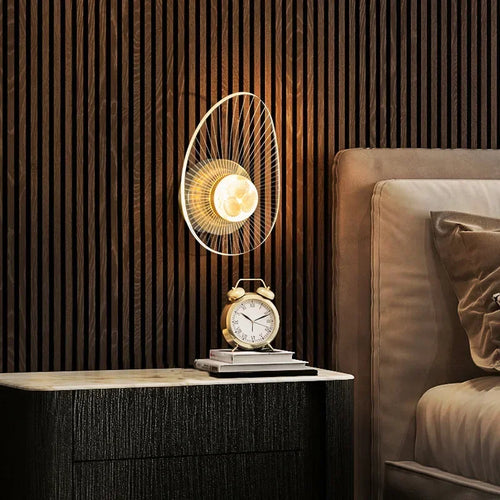Modern luxury creative acrylic LED wall light gold or black for hallway, bedroom, bedside, corridor, home decor - vue 6 sur 11