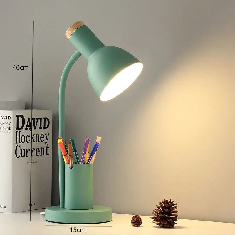Nordic creative desk lamp with decorative LED pen holder