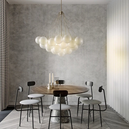 Modern glass ball LED pendant chandelier nordic suspended - vue 2 sur 10