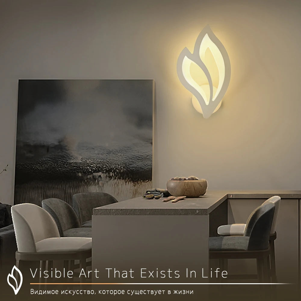 Modern LED leaf wall light for indoor lighting - vue 5 sur 8