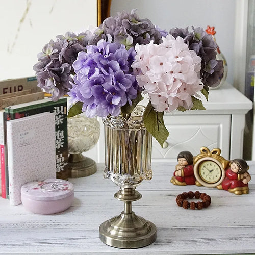 Silk hydrangea bouquet for home decoration and weddings - vue 4 sur 14