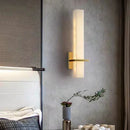 Natural marble and copper cuboid wall lamp for ambient lighting