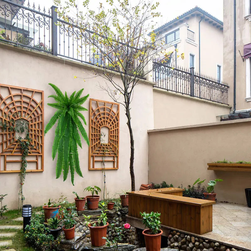 Decorative artificial wall plants with vine and fern leaves - vue 3 sur 9