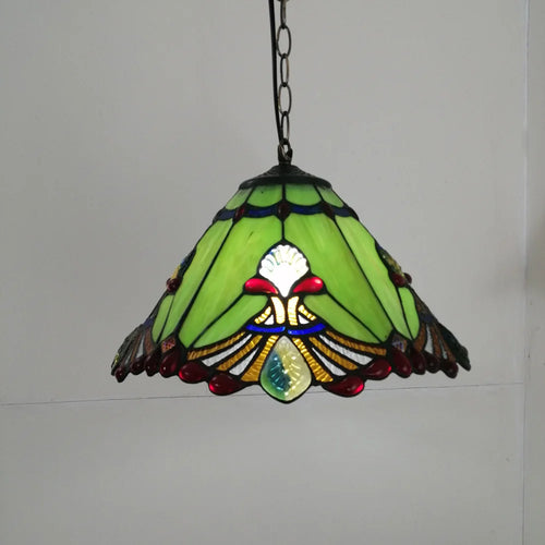 Tiffany stained glass chandelier Mediterranean style for elegant interiors - vue 6 sur 22