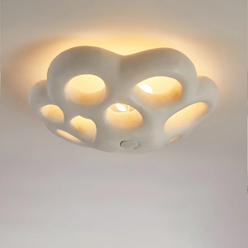 Modern nordic wabi sabi personalised flower LED ceiling light