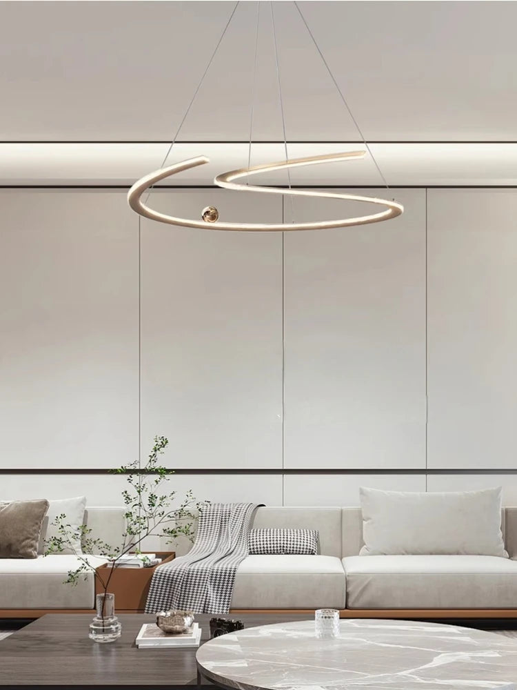 Minimalist circular ring pendant light in modern Nordic design - vue 4 sur 9