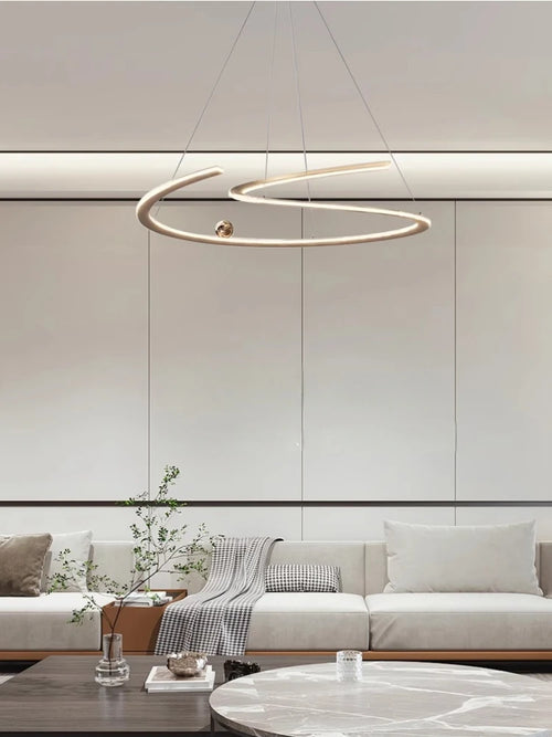 Italian minimalist pendant light with elegant circular LED - vue 4 sur 9