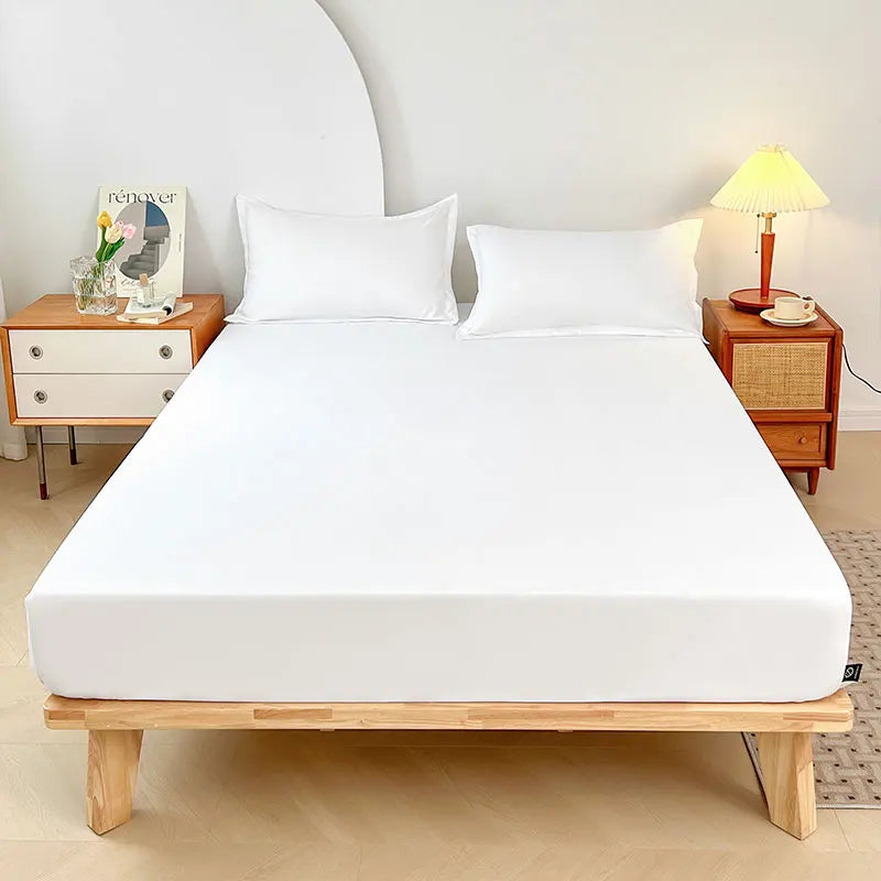1PC Plain Color Waterproof Mattress Cover,Polyester Material, Thin Breathable,Bedroom，Four Seasons Apply - vue 12 sur 13