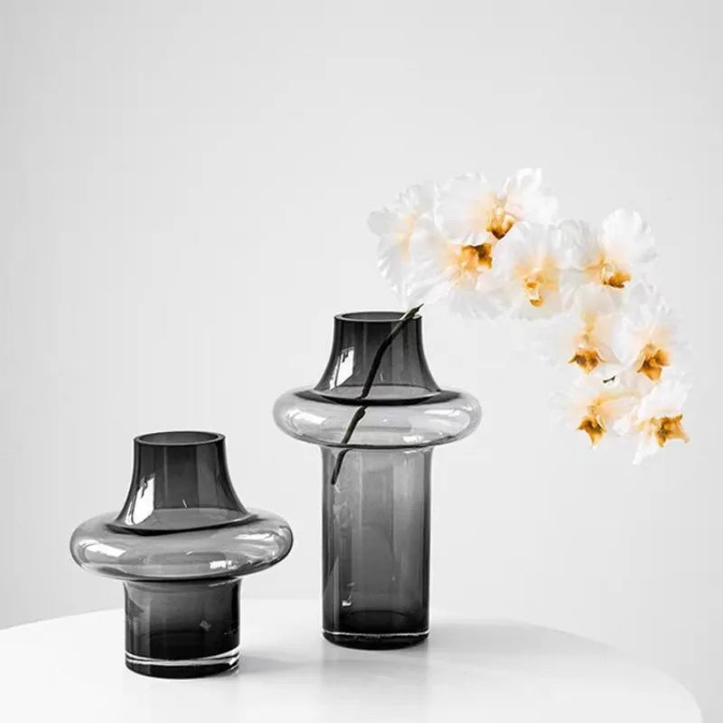 medieval glass vase for dried flowers and floral arrangement