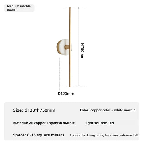 Minimalist luxury Spanish marble wall light - vue 15 sur 18