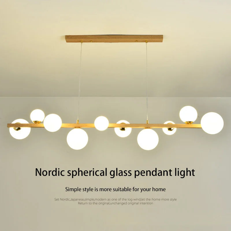 Glass shade chandelier pendant light for home decor - vue 4 sur 10