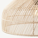 Vintage Asian style rattan chandelier with suspended LED