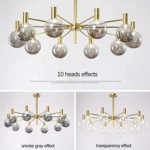 Nordic minimalist glass pendant light for modern decor - vue 6 sur 14