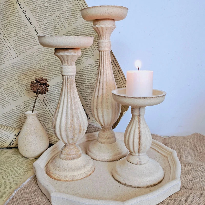 Vintage wedding decoration modern wooden candle holders