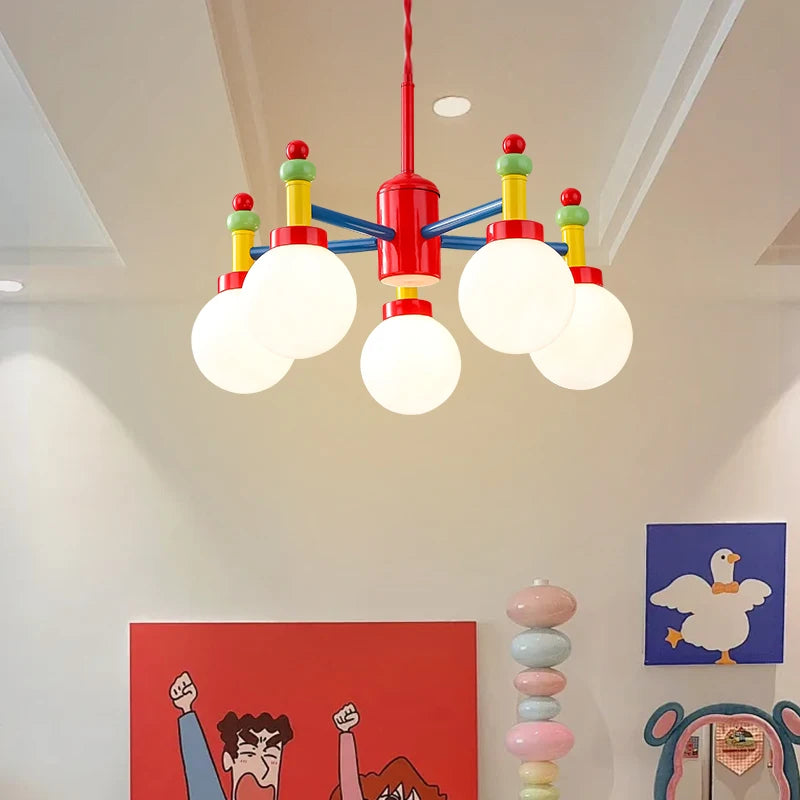 Modern LED chandelier for children's room, medieval memphis style