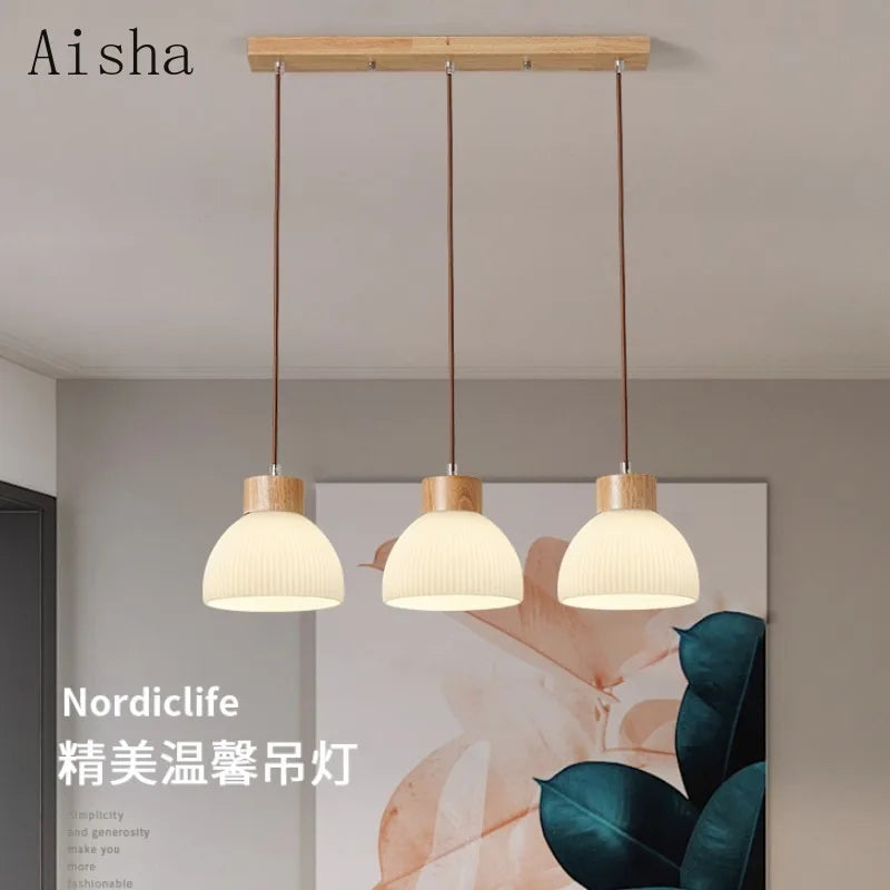 Japanese three-head pendant light for restaurant and bar