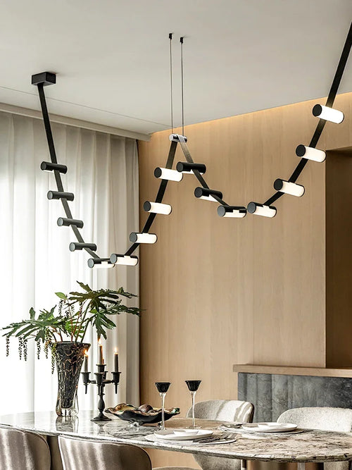 Nordic leather designer chandelier for decorative pendant lighting - vue 3 sur 6