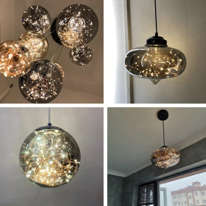 Nordic glass star chandelier for modern decor - vue 4 sur 24