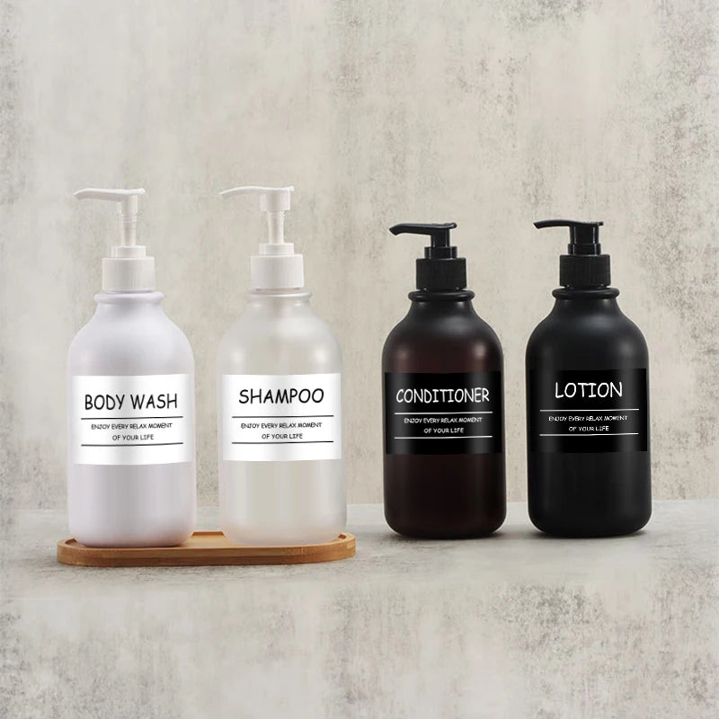 refillable pump bottle for shampoo and shower gel