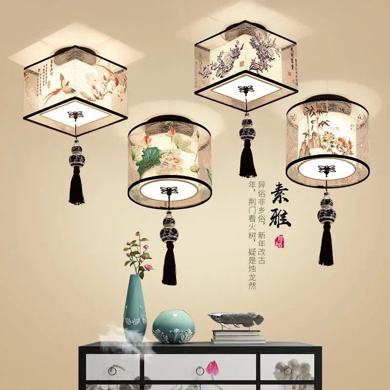 Creative Chinese lotus chandelier decorative pendant light