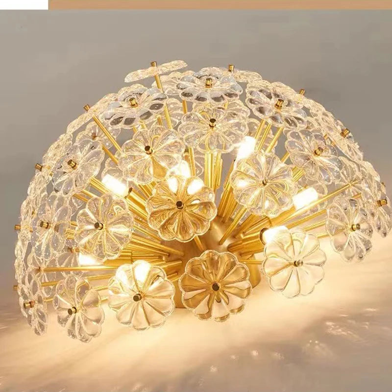 Luxury nordic crystal glass ceiling light for modern interiors - vue 4 sur 9