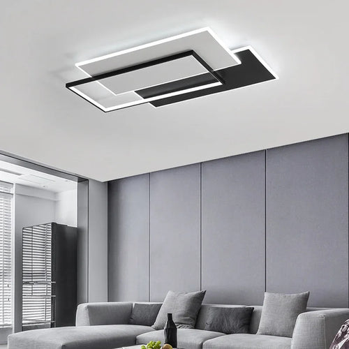 Modern dimmable rectangular chandelier for stylish interiors - vue 3 sur 11