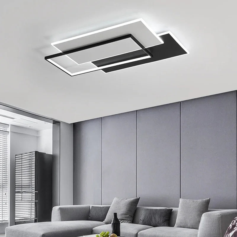 Modern dimmable rectangular chandelier for stylish interiors - vue 3 sur 11
