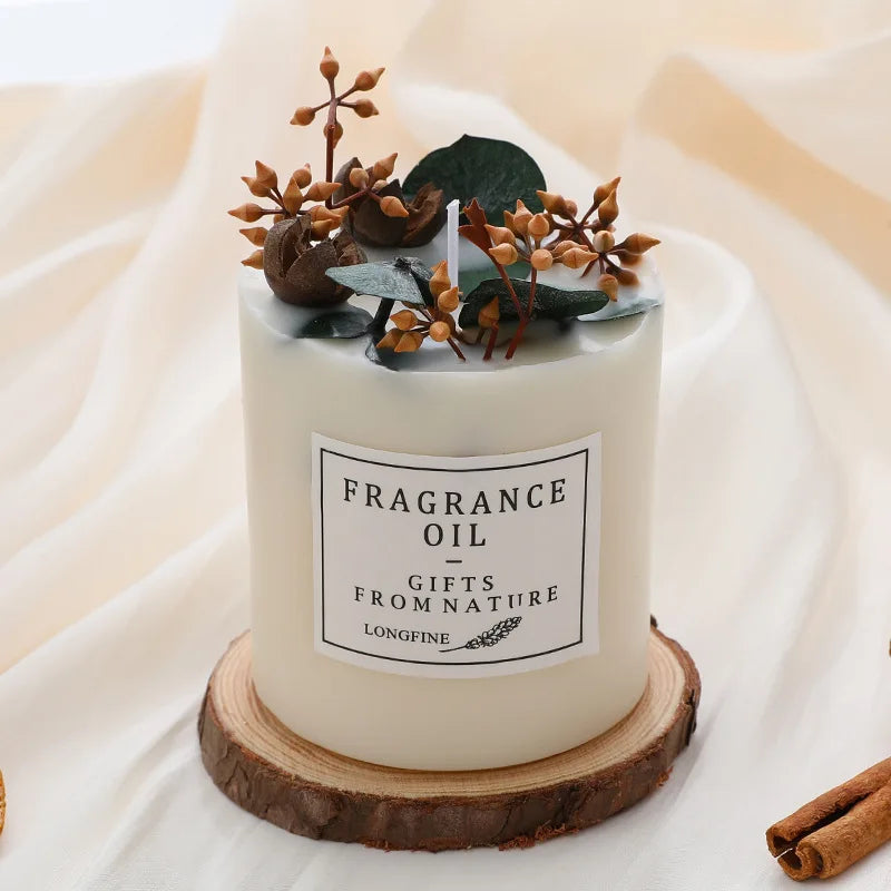 romantic scented soy wax candles with dried flowers - vue 7 sur 10