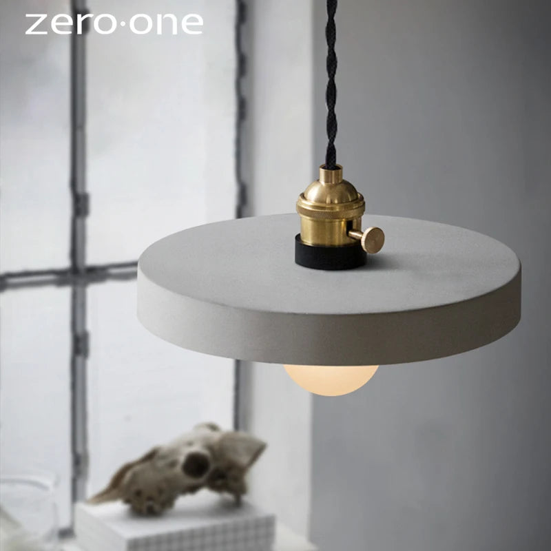 Nordic cement LED pendant lights - vue 5 sur 10