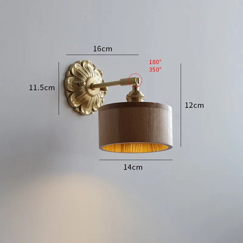 Iwhd walnut wood LED decorative nordic wall light - vue 13 sur 23