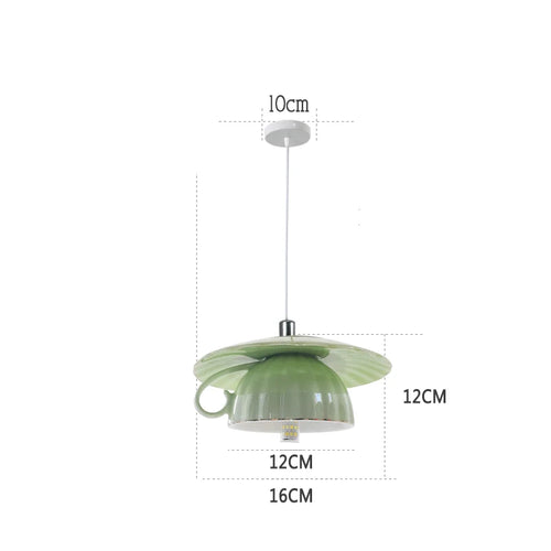 Modern ceramic LED teapot pendant light for kitchen - vue 25 sur 30