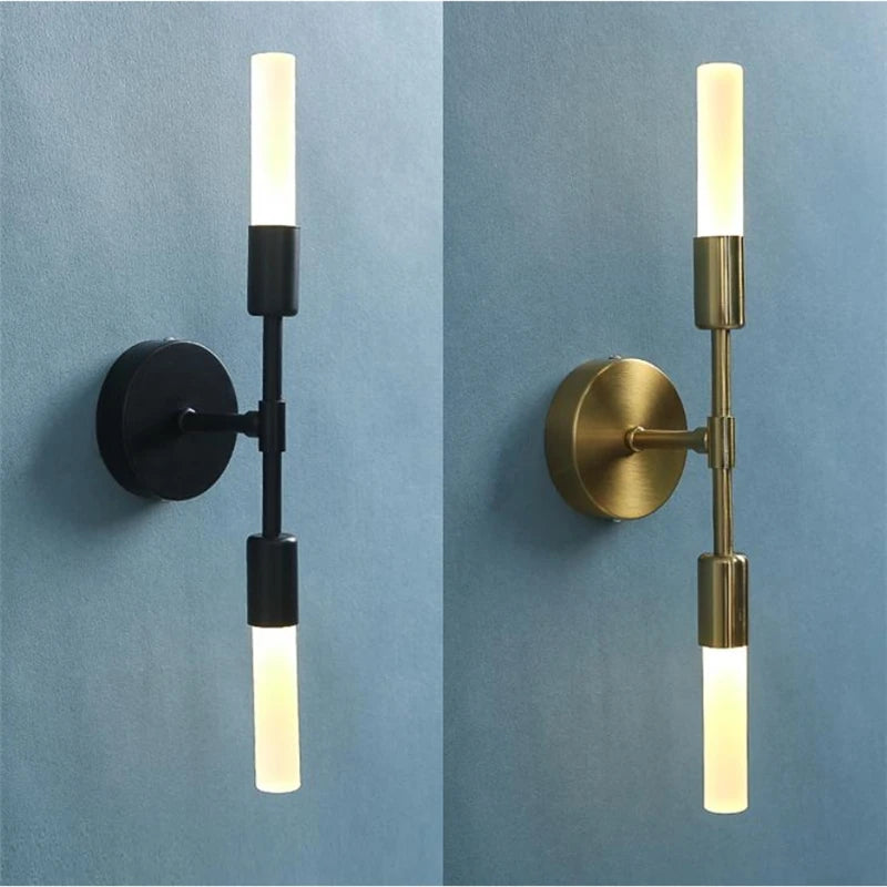 Modern minimalist glass wall light 2 heads
