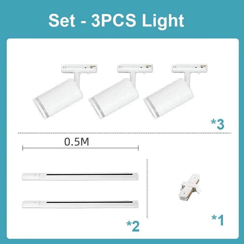 Led track spot light for shops and interior decoration