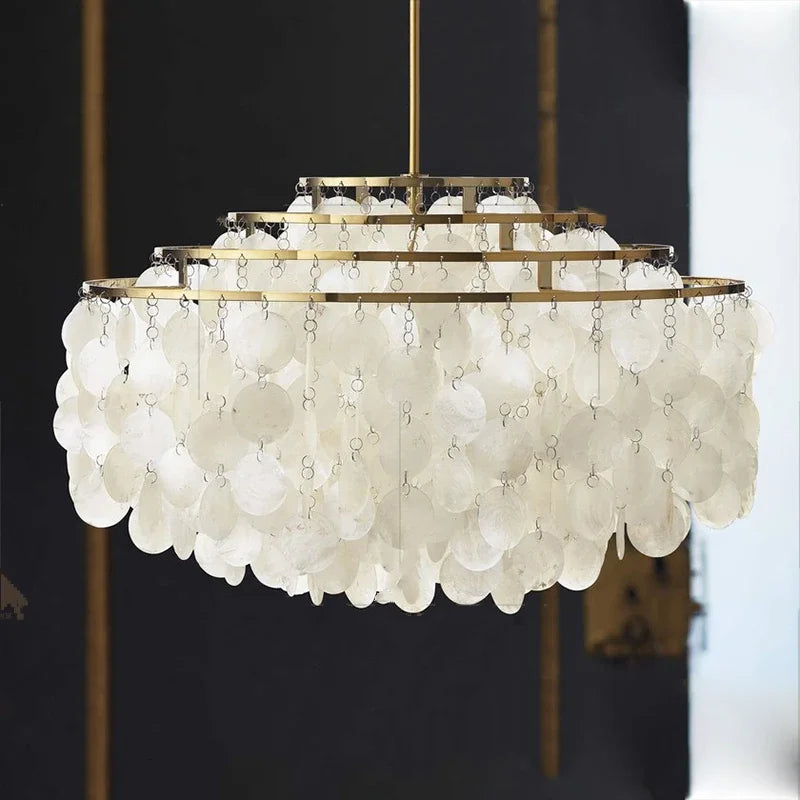 Retro shell chandelier for modern interior decor