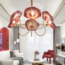 Modern glass lotus flower LED chandelier