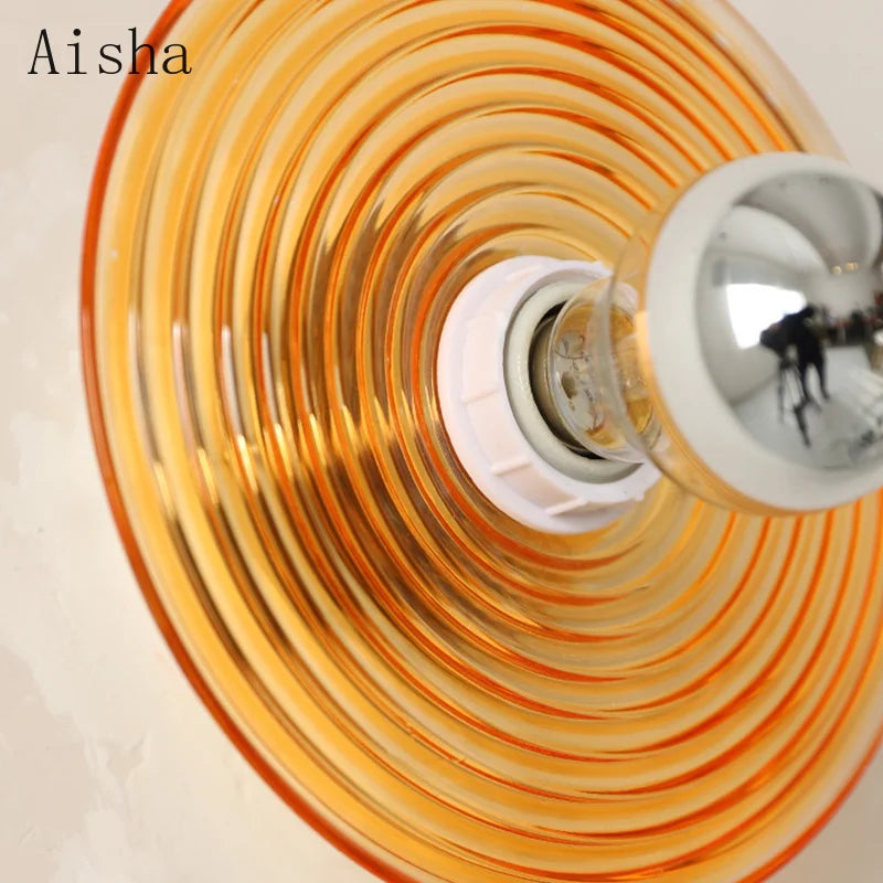 Retro ripple glass wall light with decorative design for interiors - vue 5 sur 8