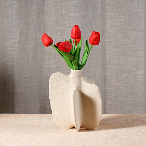 ceramic marine vase modern nordic decoration dried flowers - vue 3 sur 14