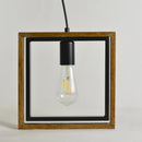 Vintage wood and metal pendant light for American restaurant