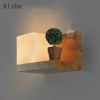 Retro wall light in decorative Japanese-style sugar glass