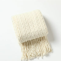 Boho check throw with tassels for living room