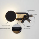 Modern nordic LED rotary wall light with switch