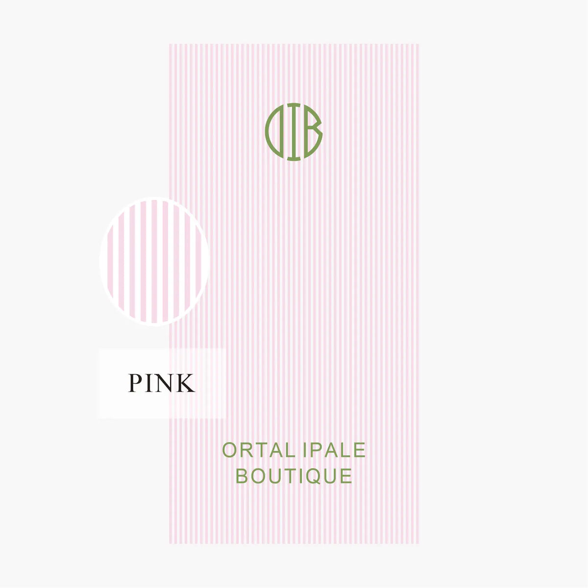 Personalised monogram striped preppy style beach towel