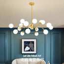 Nordic LED chandelier with glass globe for pendant lights